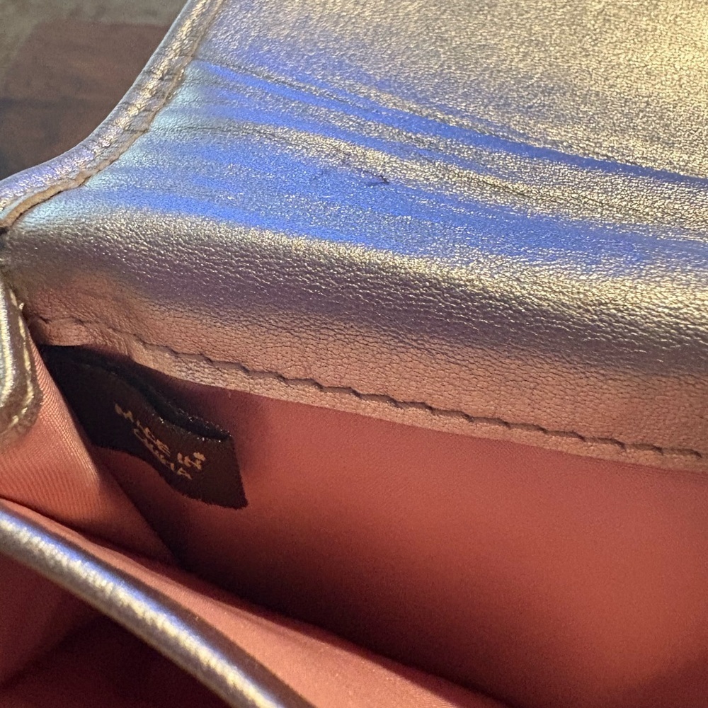 Coach Y2K silver metallic vintage wallet tri fold pink liner - Picture 10 of 13
